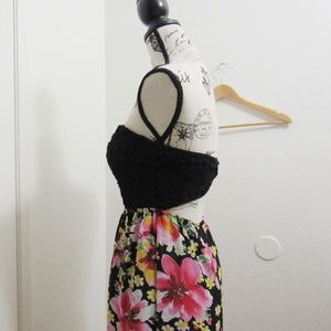 H&M STRAPLESS FLORAL MAXI DRESS